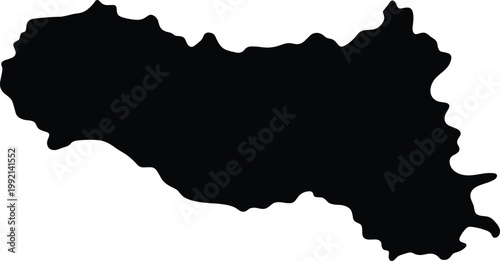 Turkey map silhouette isolated on white background, detailed geographic outline of Eurasian country, representing borders, territory, and location for travel, cartography, and design projects