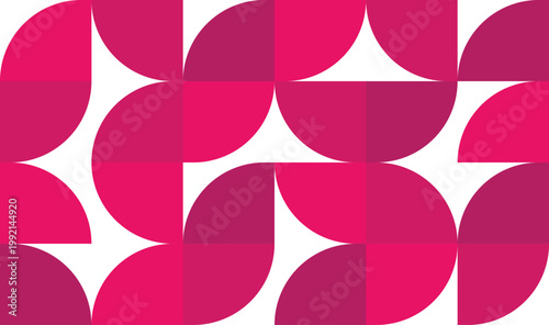Canvastavla A vibrant geometric pattern featuring overlapping pink and magenta semi circles