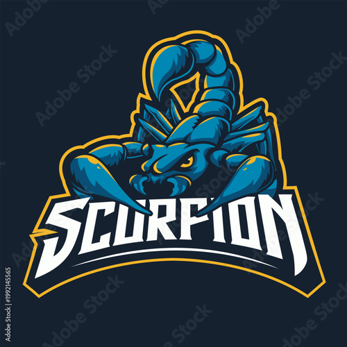 Blue Scorpion Warrior Esports Gaming Mascot Logo