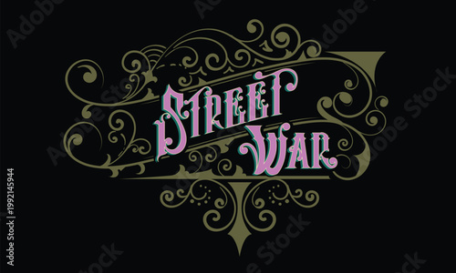 STREET WAR lettering custom style design