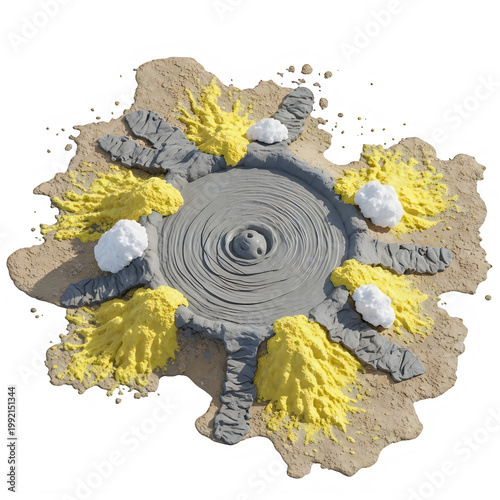 Intricate 3d model of a turbine engine core with gold and gray metallic finishes