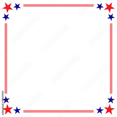 American patriotic frame with stars and stripes design template PNG file