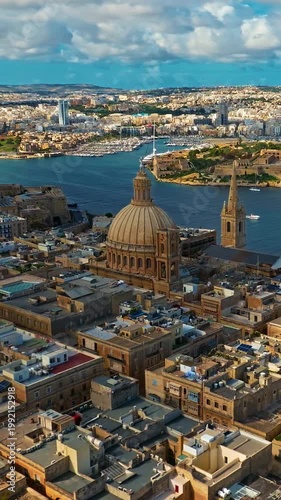Aerial view of Valletta the capital city of Malta 