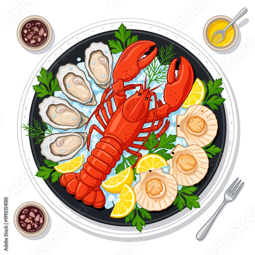 Seafood Platter with Lobster and Oysters