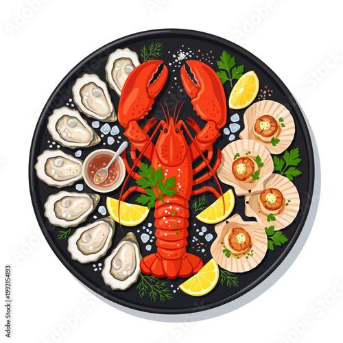 Seafood Platter with Lobster and Oysters