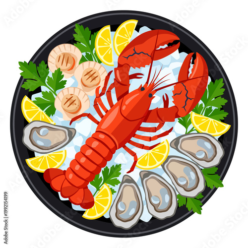 Seafood Platter with Lobster and Oysters