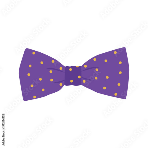 Purple Bow Tie with Yellow Polka Dots