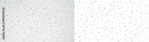 Cuadro en lienzo Water drops seamless glass showing white overlay PNG transparent abstract backgr