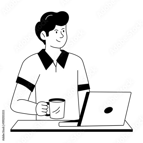 A drawing style illustration showing worker hotspot 