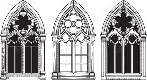 medieval gothic windows, tracery architecture