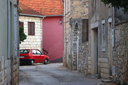 Traditional Mediterranean architecture in small town Blato, on island Korcula, Croatia.