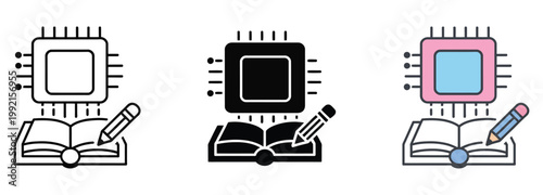 hand drawing computer hardware components on digital tablet with stylus step-by-step illustration