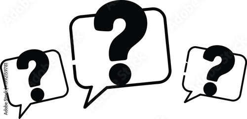 FAQ, frequently asked questions concept with flat question mark icons, help support information symbols, modern vector illustration design.