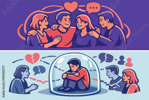 Connecting with positive social relationships contrasting with experiencing isolation and loneliness in a bubble