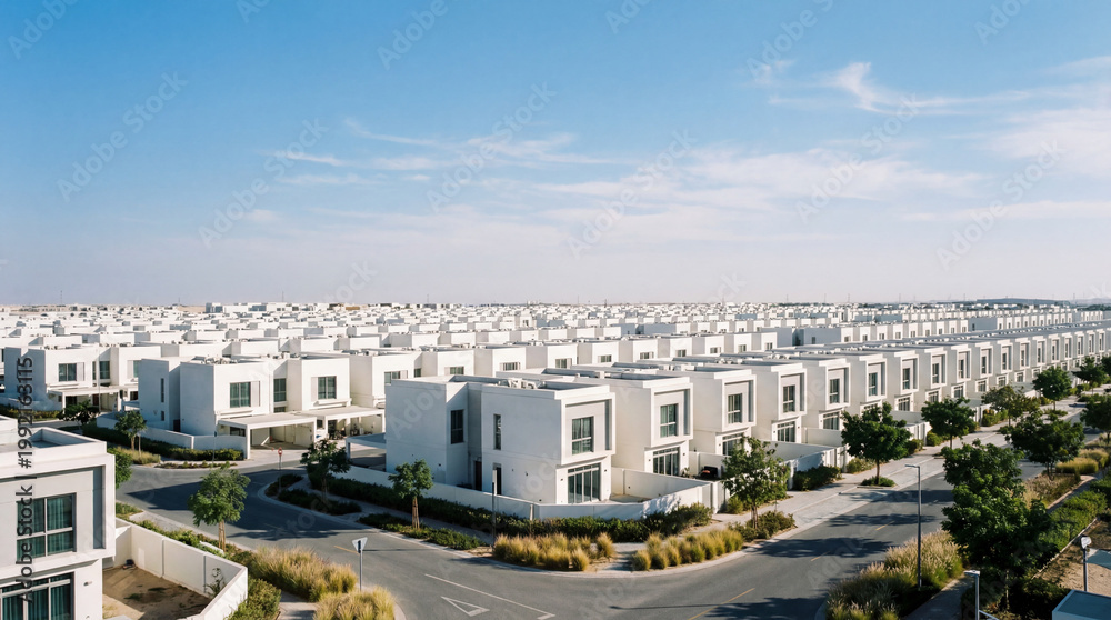Fototapeta premium Modern Residential Townhouses in a Planned Community.