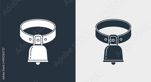 Dog collar with metal buckle and bell.