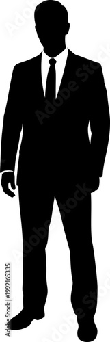 Business Man Standing Silhouette – Corporate Professional Vector Illustration