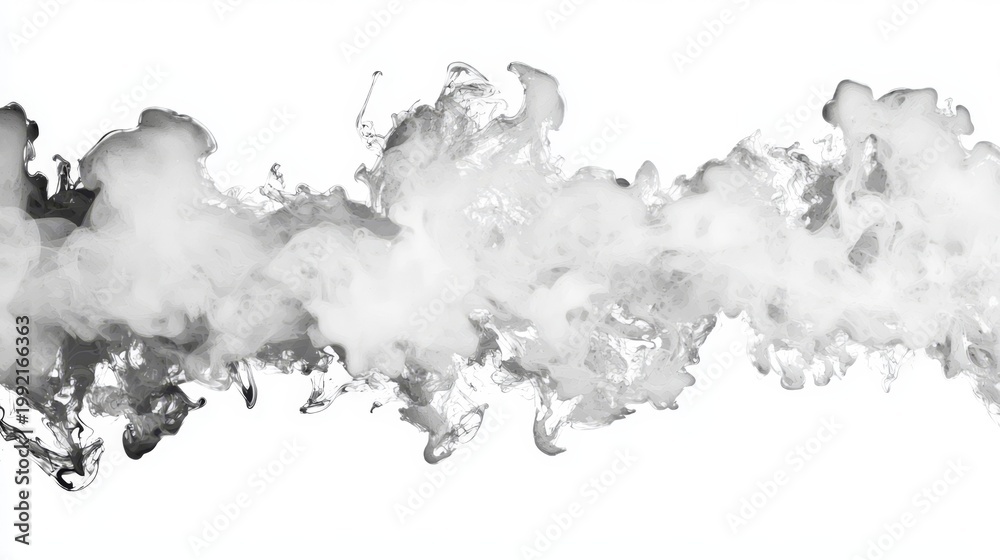 Obraz premium Ethereal white smoke with a heart silhouette.