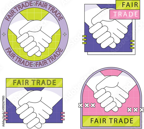 Ukraine flag colors handshake icon for peace and support vector