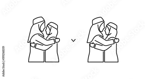 Two people hugging each other tightly.