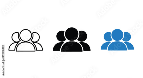 teamwork icon set minimalist design - Solid vector icons  - Clipart, sticker - icon set