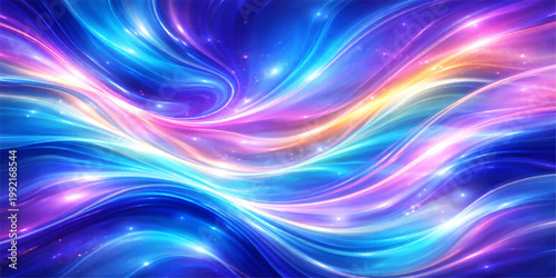 Konstfotografi A vibrant digital illustration featuring a colorful abstract design with blue fl
