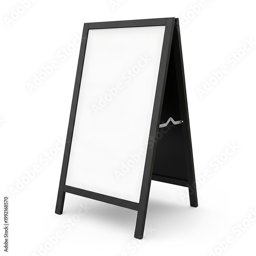 Black standing whiteboard on easel for writing and displaying information