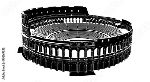 Roman Colosseum Architectural Model Structure.