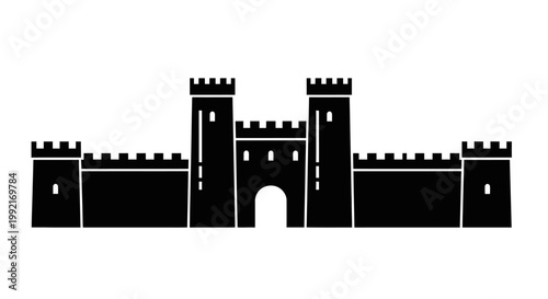 Black silhouette of a medieval castle.