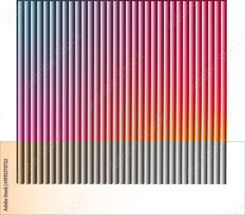 Misty ripple glass gradient in lilac, periwinkle, soft coral. Vertical ribs, silky glow, gentle blur; modern texture background, vector illustration