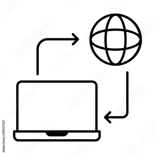 Laptop icon vector. System administrator illustration sign. pc symbol. Devops logo.  