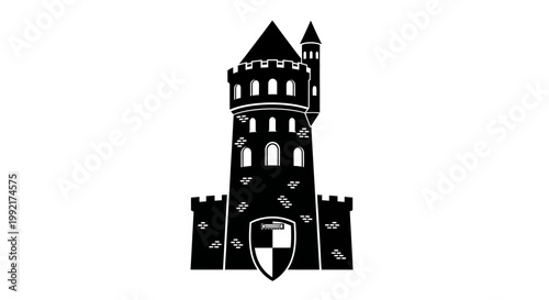 Medieval Castle Tower Architecture Design.