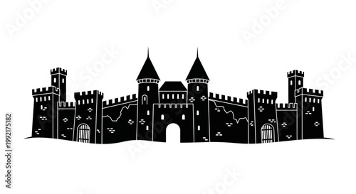 Medieval Castle Architecture Fortress Design.