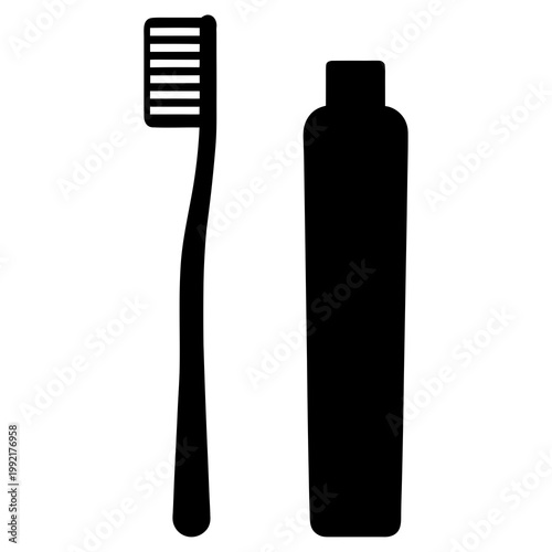 Toothbrush And Toothpaste Silhouette Transparent Background