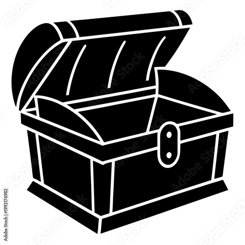 Treasure Chest Half Open Silhouette Transparent Background
