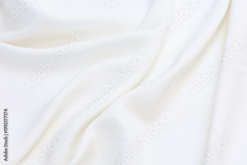 Obraz na płótnie Premium white 100% natural viscose fabric texture with elegant, soft drapes