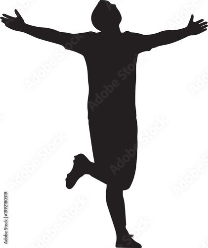 Silhouette young man looking through window glass holding cup of hot drink with blank transparent background copy space.