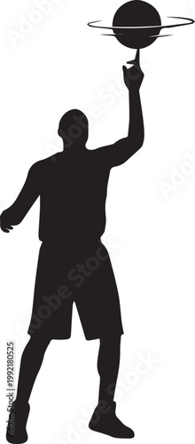 Silhouette of man using laptop computer while drinking coffee in cafe at desk work freelancer professional typing on keyboard.