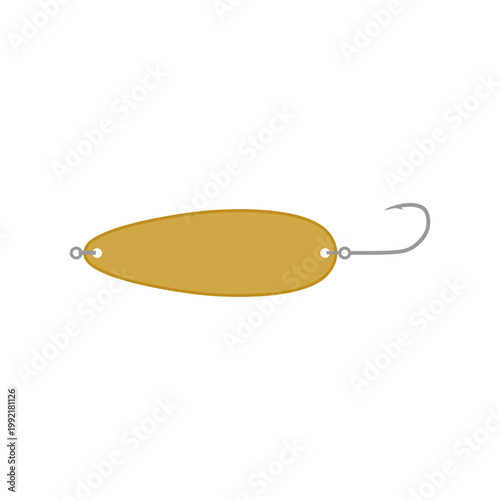 Spoon Fishing lures flat design vector illustration. designed to attract fish through reflection and movement.