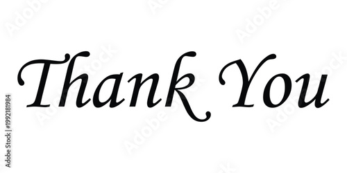 Elegant Thank You Message in Black Calligraphy