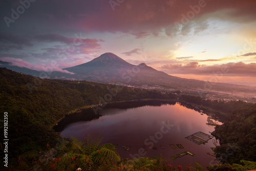 Canvas Print sunset over the mountains
