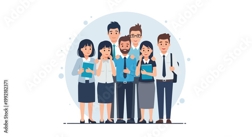 Diverse Group of Business Professionals Standing Together Confidently.