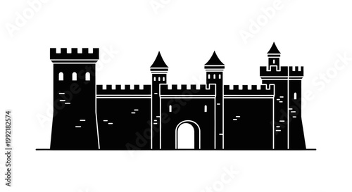 Medieval Castle Architecture Fortress Design.