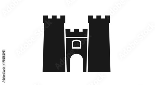 Black silhouette of castle towers.