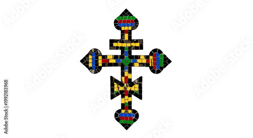 Ethiopian Orthodox Cross Symbol Icon.