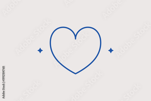 Simple heart outline representing love, favorites, or health tracking. Emotional Vector Illustration for "like" buttons and wellness monitoring applications.