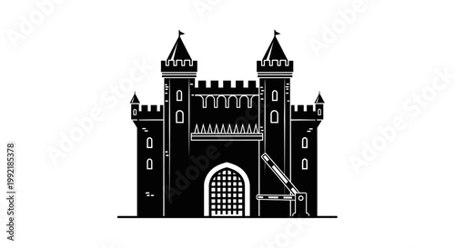 Towering Castle Architecture Medieval Style.