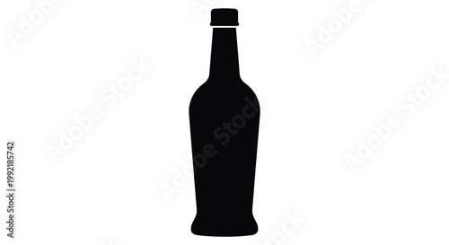 Simple black silhouette of a classic bottle design silhouette
