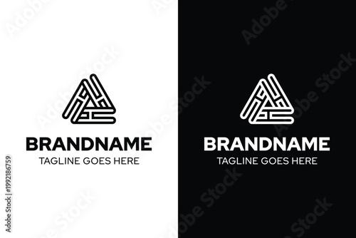 Letters H or HHH Triangle Logo, symbolizing stability, structure, and dynamic balance