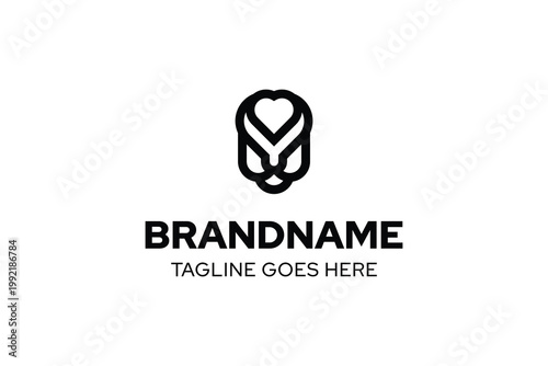 Letter Y Lion Love Logo, symbolizing strength, passion, and loyal affection